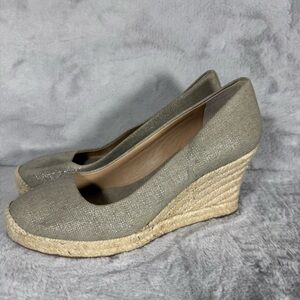 J.Crew Metallic Canvas Espadrille Wedges